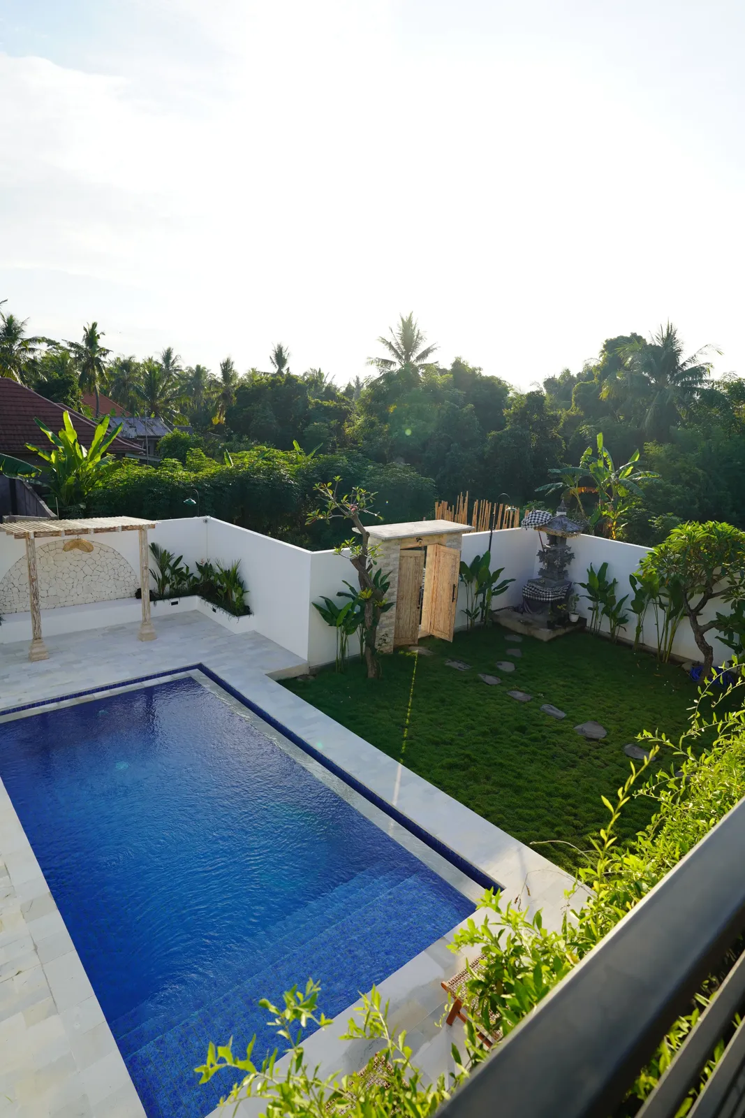 Villa exterior at golden hour